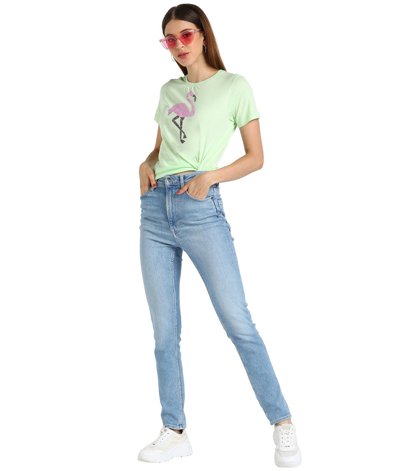Women’s Cotton Sequin Motifs T-Shirt Combo Pack of 2