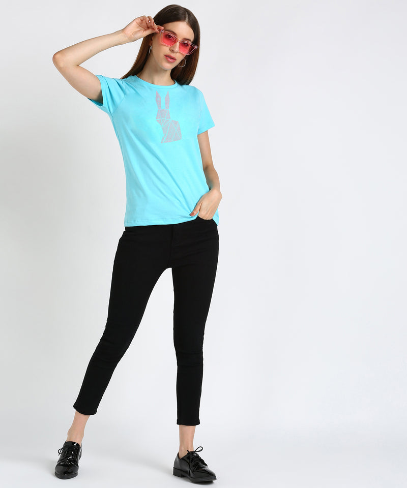 Women’s Cotton Sequin Motifs T-Shirt Combo Pack of 2