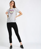 Women's Sequins Motifs Embellished Cotton T-shirt