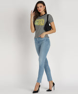 Women Sequins Motifs Embellished Cotton T-shirt