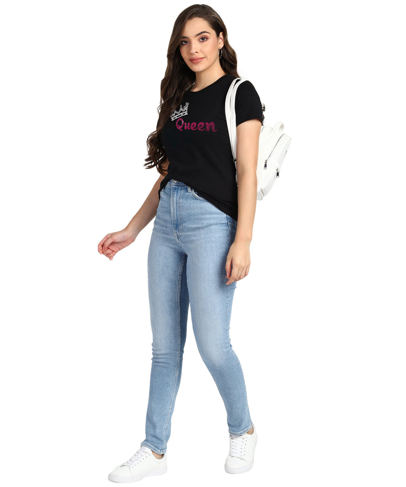 Women's Cotton Sequin Motif T-Shirt Combo
