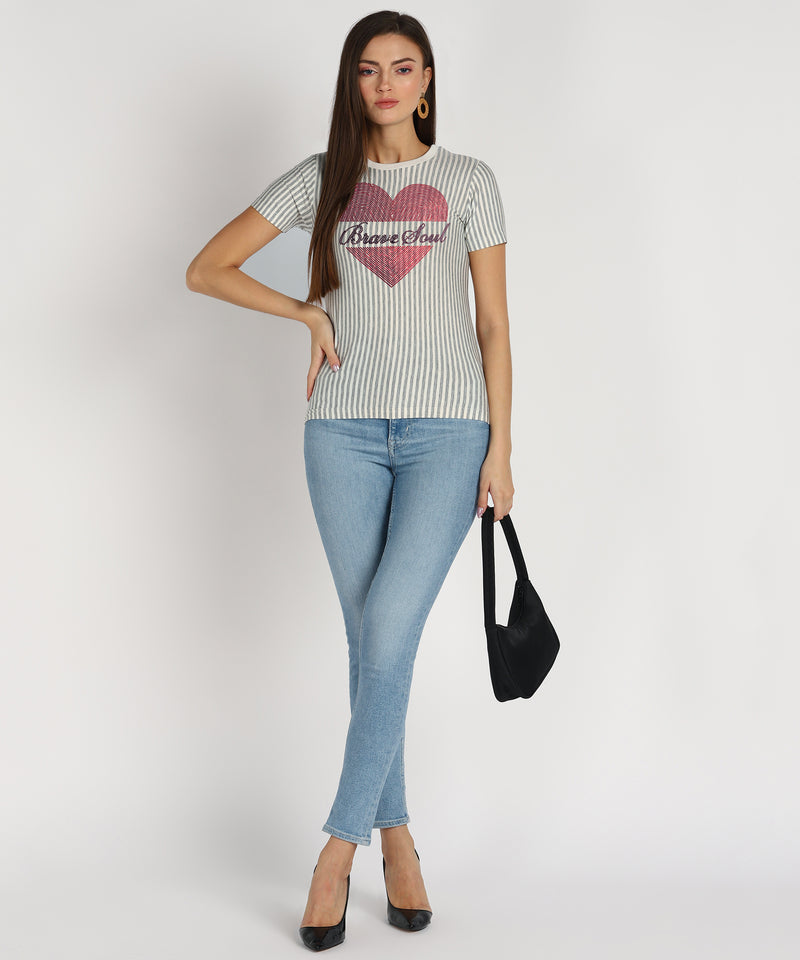 Women's Sequin Motifs Embellished cotton T-shirt