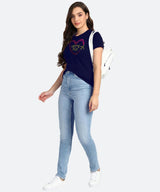 Women's Sequins Motifs Embellished Cotton T-shirt