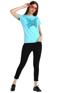 Women Sequins Motifs Embellished Cotton T-shirt