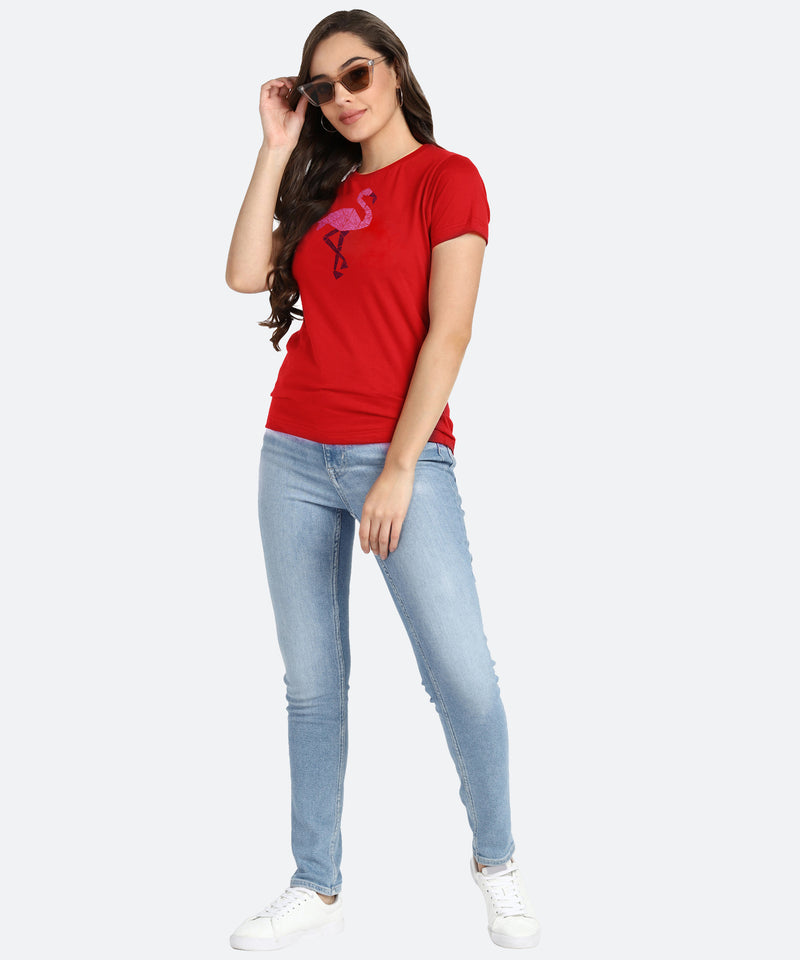 Women's Sequin Motifs Embellished cotton T-shirt