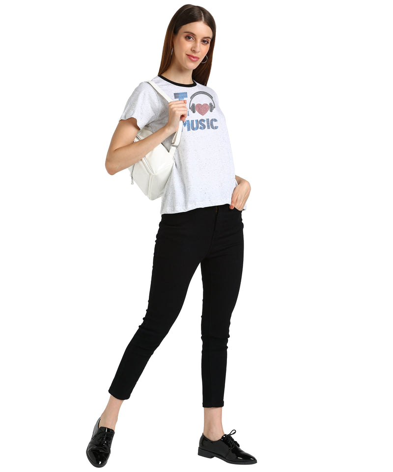 Women’s Cotton Sequin Motifs T-Shirt Combo Pack of 2
