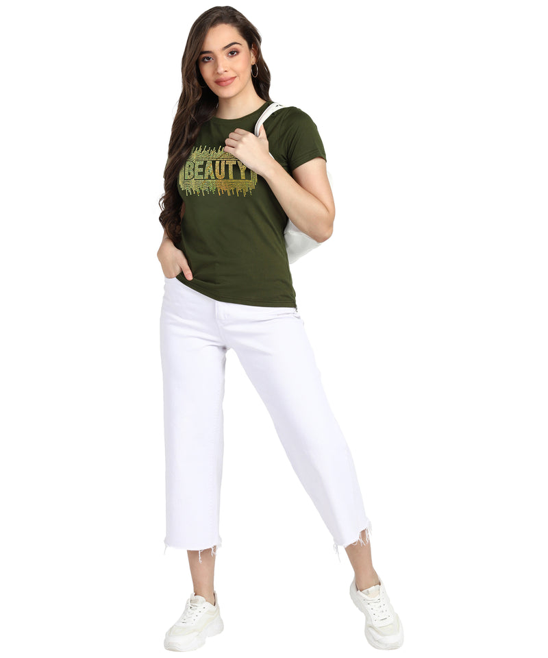 Sparkle Every Day with the Pack of 2 Women's Cotton Sequins Motifs T-Shirts