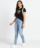 Women's Sequin Motifs Embellished cotton T-shirt