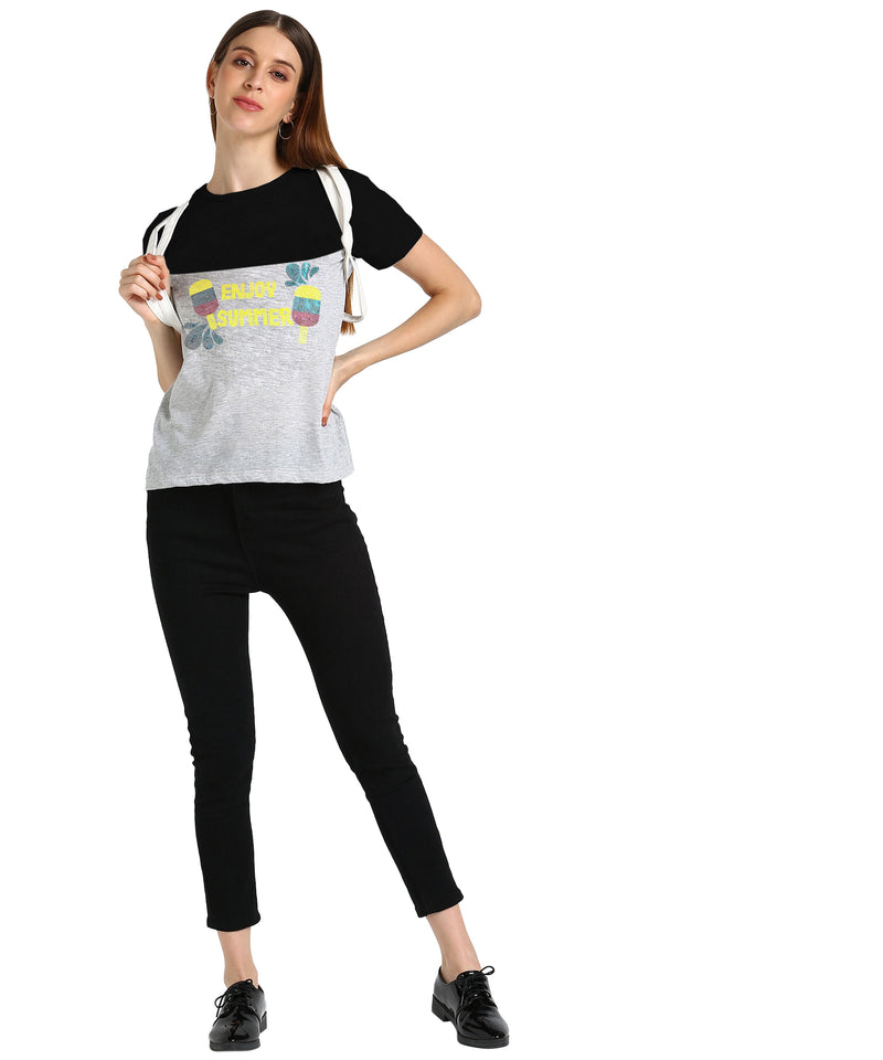 Women's Cotton Sequin Motif T-Shirt Combo