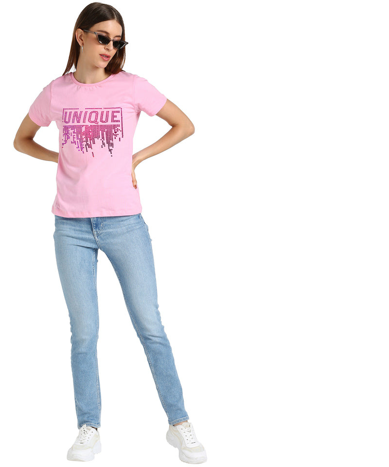Women's Cotton Sequin Motif T-Shirt Combo