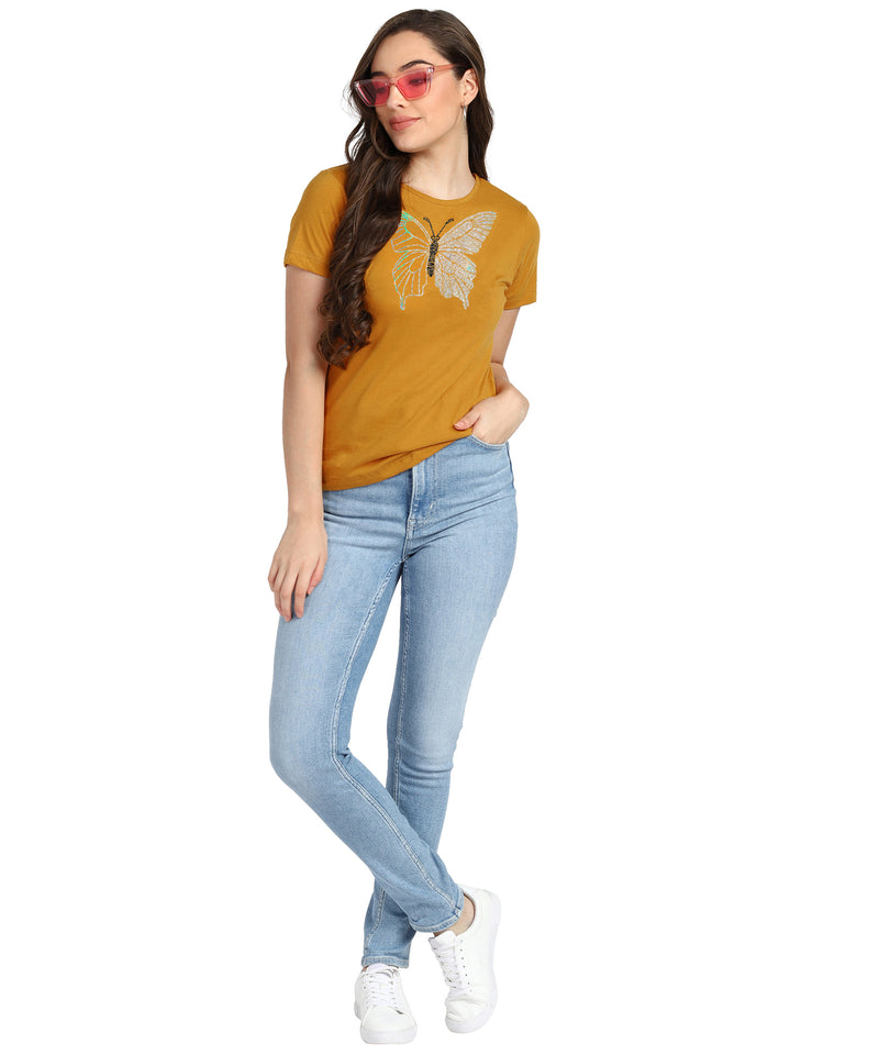 Women's Cotton Sequin Motif T-Shirt Combo