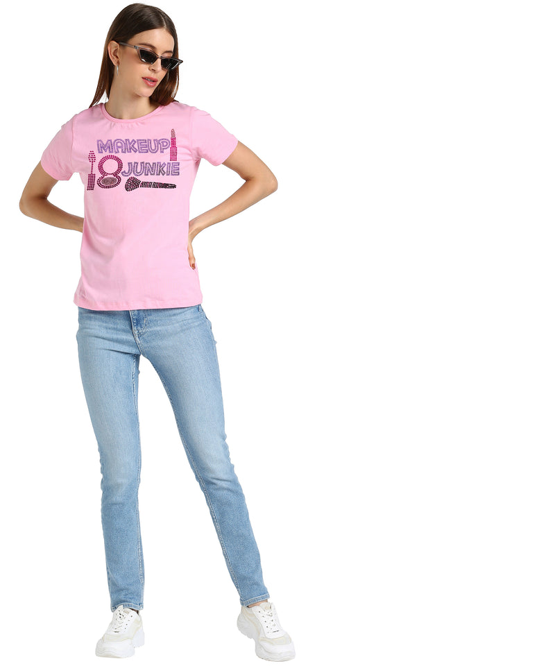 Women's Cotton Sequin Motif T-Shirt Combo