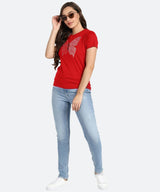 Women's Sequins Motifs Embellished Cotton T-shirt