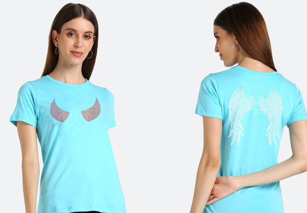 Women's Sequin Motifs Embellished cotton T-shirt
