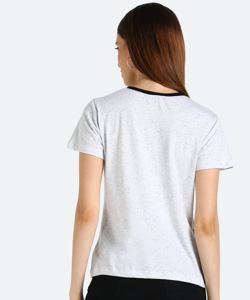 Women Sequins Motifs Embellished Cotton T-shirt