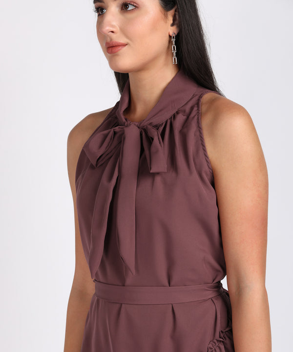 Chic Frilled Crepe Dress