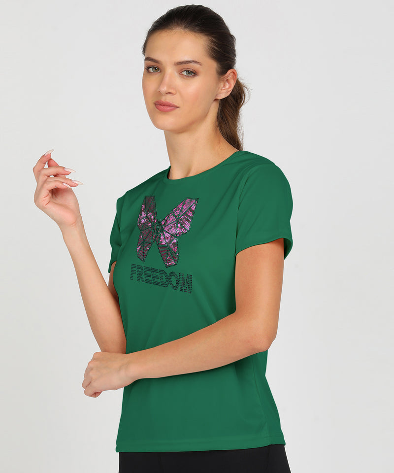 Women's Polyester Sports T-Shirt Pack of 2