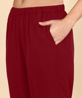 Women's Sequins Motifs Embellished Asymmetric Kurti Pant Set