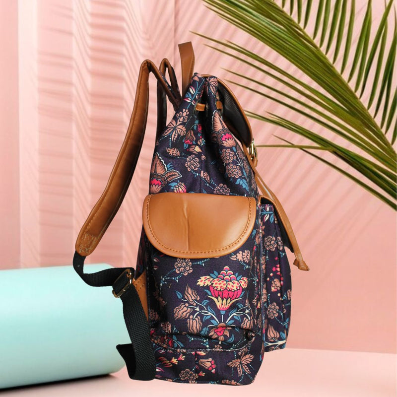 Ethnic Paisley Print Canvas Backpack