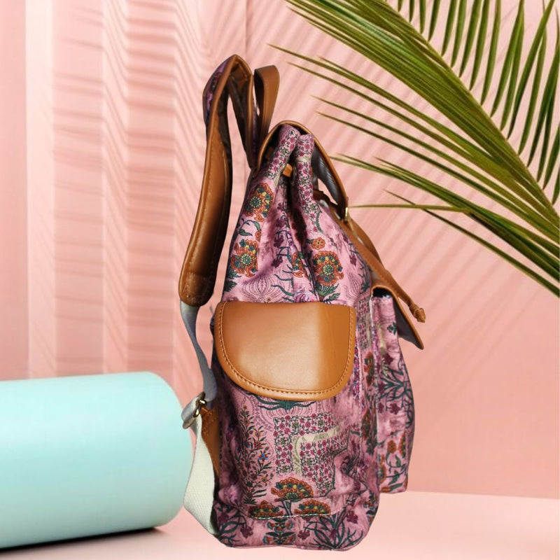 Jaipuri Floral Print Canvas Backpack