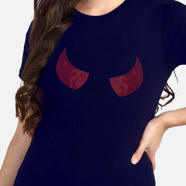 Women's Sequin Motifs Embellished cotton T-shirt