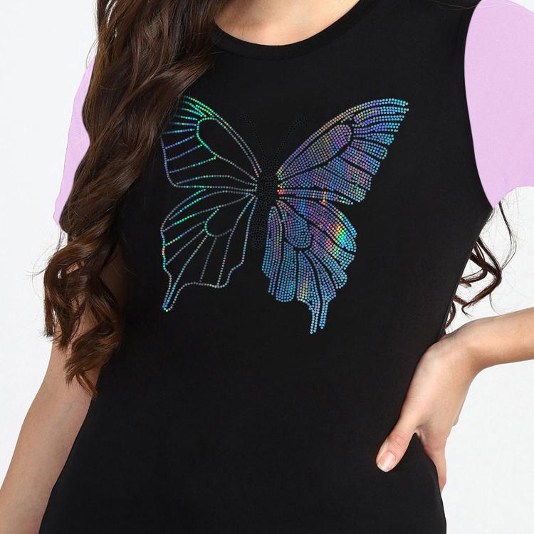 Women's Sequins Motifs Embellished Cotton T-shirt