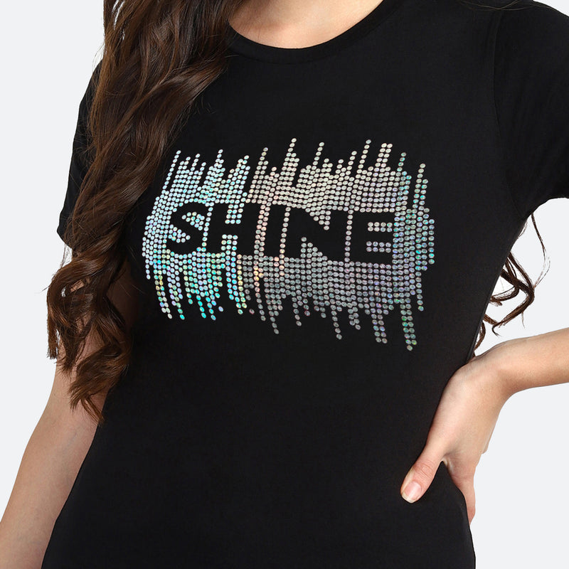 Women's Sequin Motifs Embellished cotton T-shirt