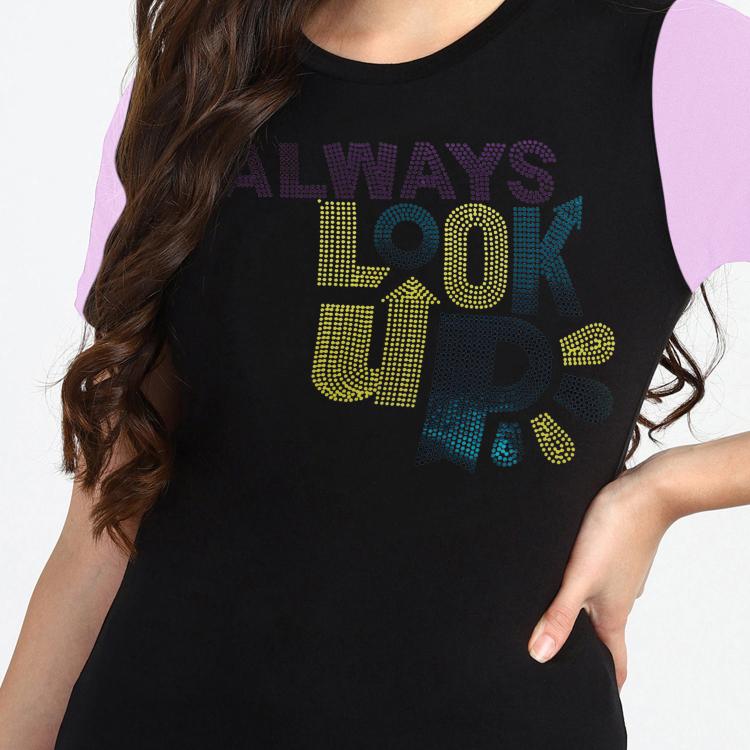 Women's Sequins Motifs Embellished Cotton T-shirt