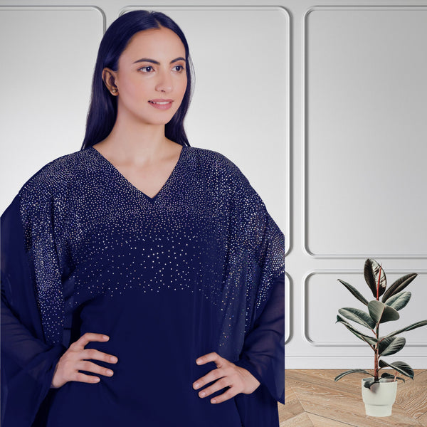 Women's Sequins Motifs Embellished Georgette Kaftan Set