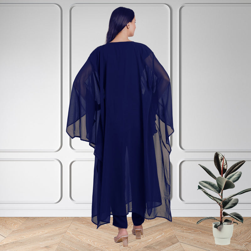 Women's Sequin Motif Embellished Georgette Kaftan Set