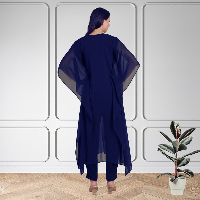 Women's Sequins Motifs Embellished Georgette Kaftan Pant Set – Elegant Party & Festive Wear