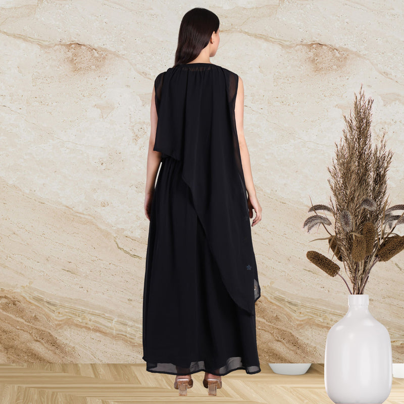 Women's Sequins Motifs Embellished Georgette Two-Piece Set