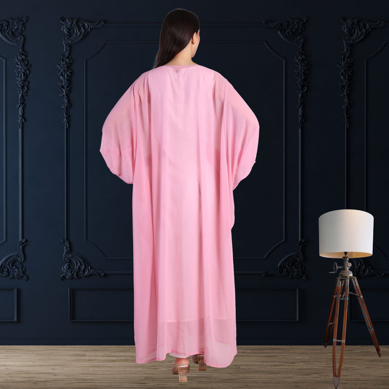 Women's Sequins Border Embellished Georgette Kaftan Set