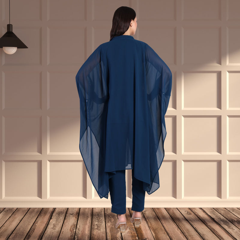 Women's Sequins Motifs Embellished Georgette Kaftan Set