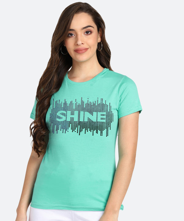 Women's Sequin Motifs Embellished cotton T-shirt