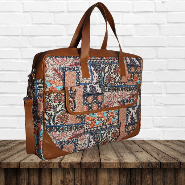 Ethnic Floral Paisley Patchwork Printed Laptop Bag
