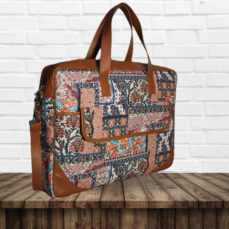 Ethnic Floral Paisley Patchwork Printed Laptop Bag