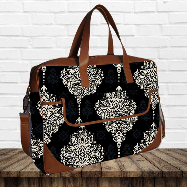 Ethnic Big Paisley Print Canvas Laptop Bag