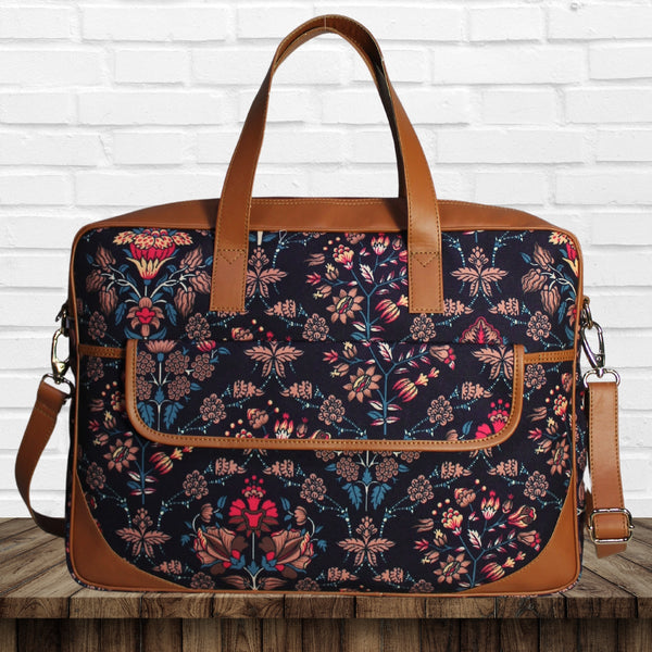 Ethnic Floral Paisley Patchwork Printed Laptop Bag