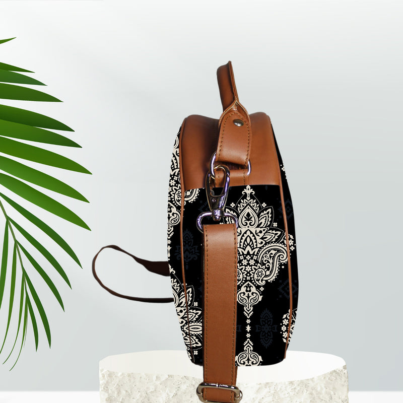 Big Paisley Print Canvas Sling Bag