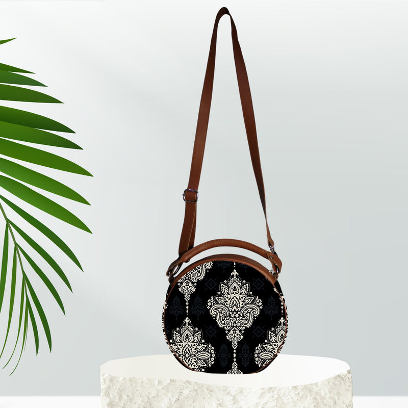 Big Paisley Print Canvas Sling Bag