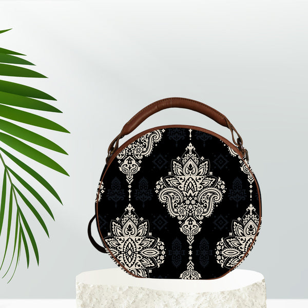 Big Paisley Print Canvas Sling Bag