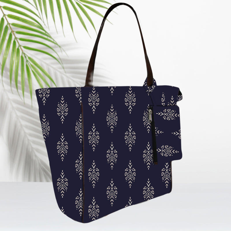 Ethnic Small Paisley Canvas Shopper Tote Bag