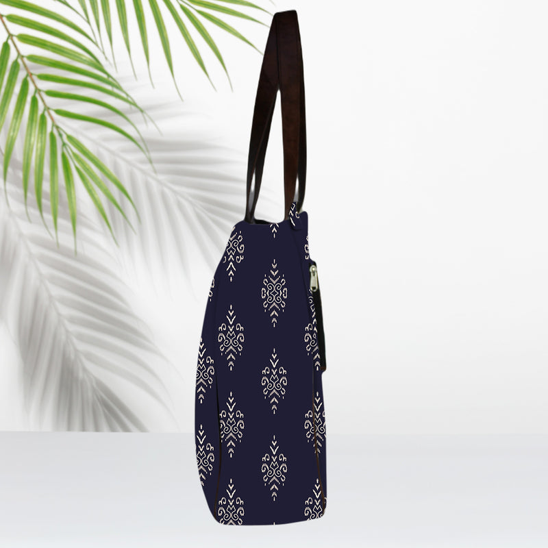Ethnic Small Paisley Canvas Shopper Tote Bag