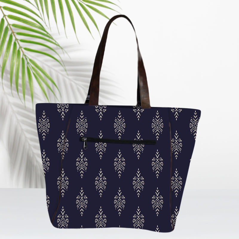 Ethnic Small Paisley Canvas Shopper Tote Bag