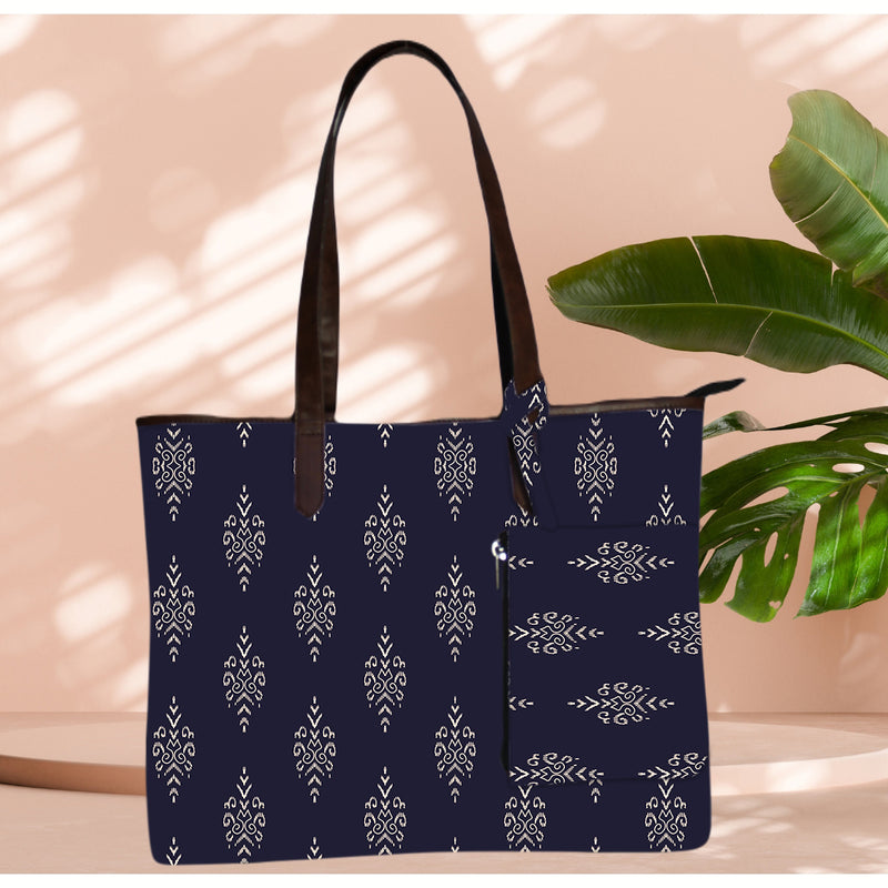 ETHNIC SMALL PAISLEY PRINT TOTE BAG