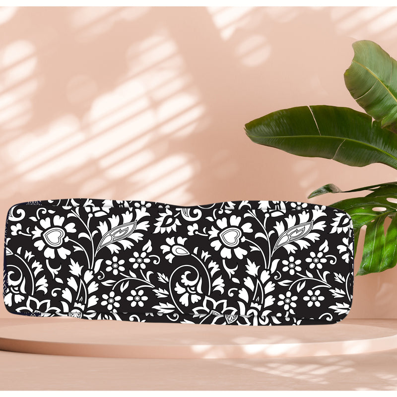 BLACK FLORAL PRINT TOTE BAG