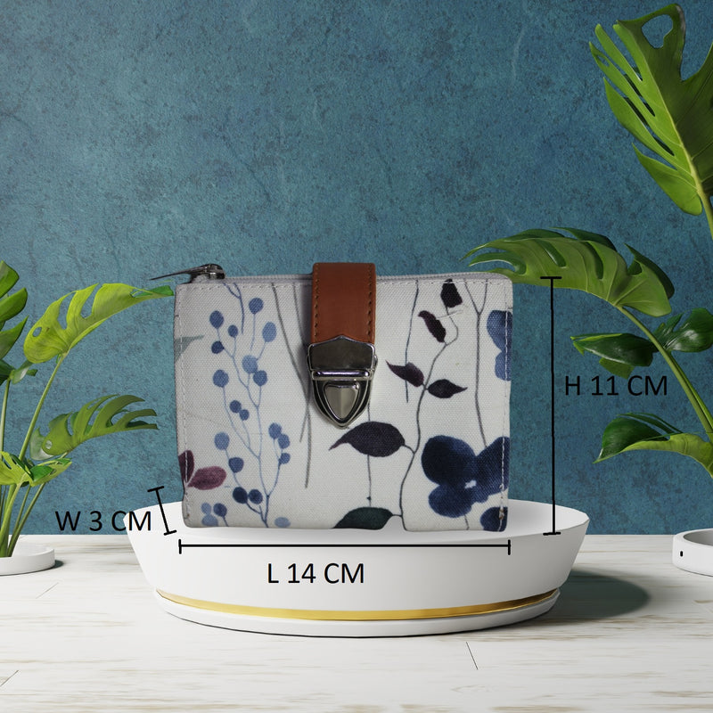 Monochrome Floral Print Wallet