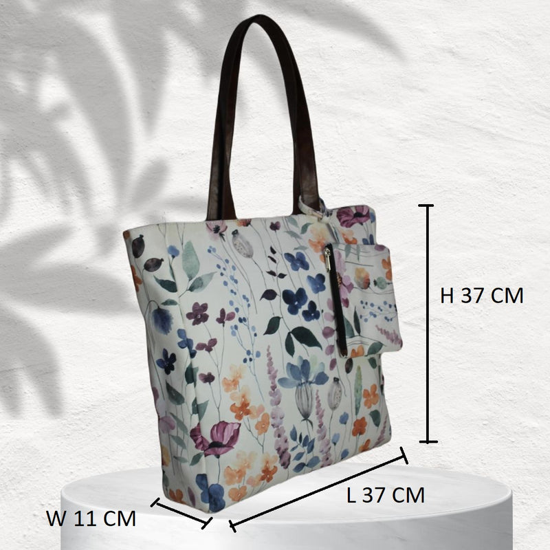 BLUE SMALL PAISLEY PRINT TOTE BAG