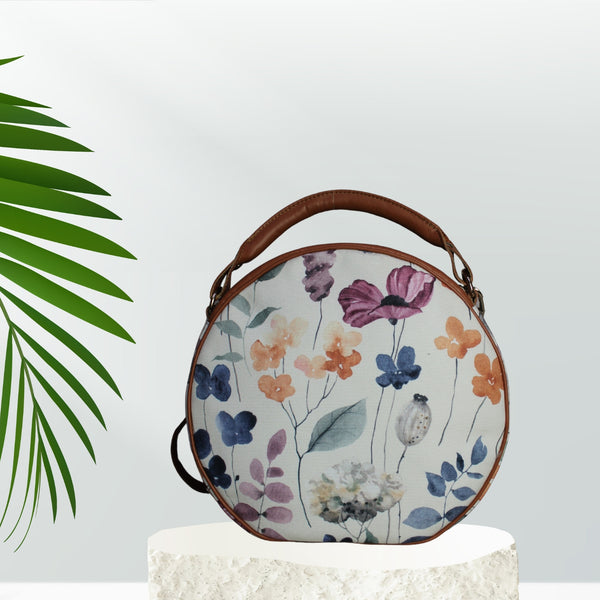 Watercolor Print Canvas Sling Bag